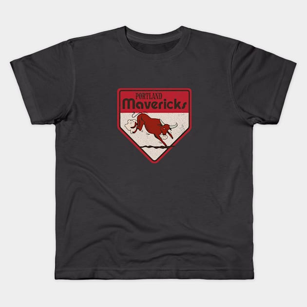 Vintage Portland Mavericks Baseball Kids T-Shirt by LocalZonly